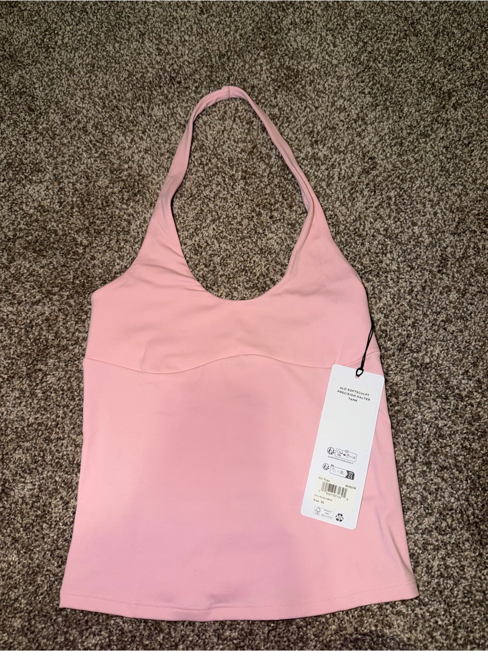 ALO SoftSculpt Precision Halter - Pink Marshmallow
